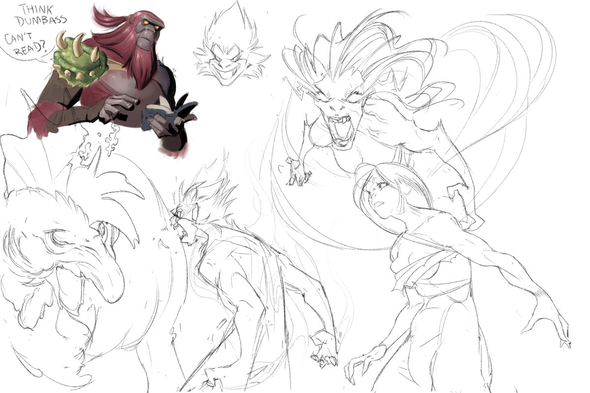 fearthebugman's tweet photo. Stupid ass monkey people WIP They are like Saiyans + Traditional Barbarians + Monster Hunter  #dungeonsanddragons #fantasy #dragonballz #barbarians #DnD  #dnd5e #dndart #comic #ComicArt #comicbook #sketch #art #drawing #characterdesign #dndcharacterart  #monkeys https://t.co/2B7B8kfNeb