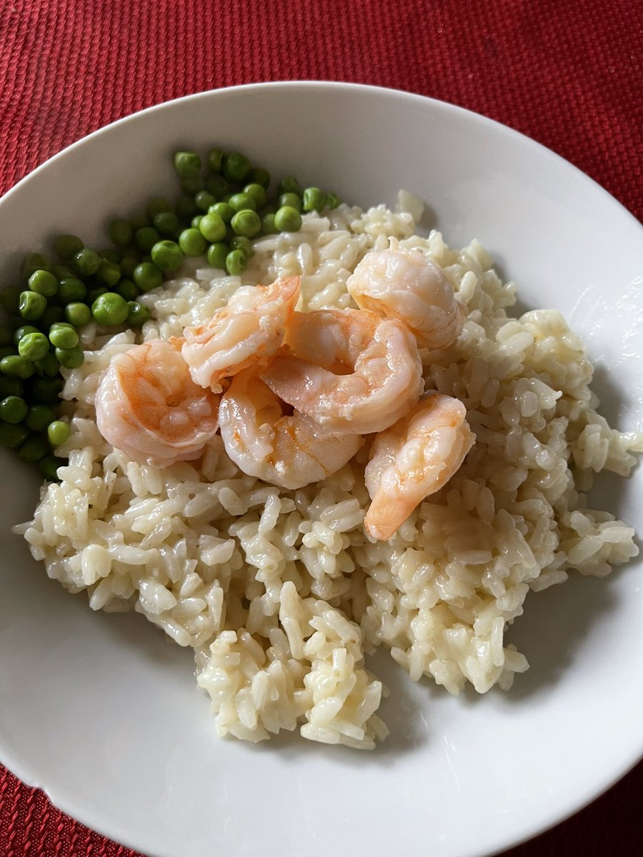 ViciousGrandma's tweet photo. Since Laura is sick with Covid.  I went and toasted some risotto to go along with some garlic shrimp. The kids are picky but they absolutely love this meal! https://t.co/AJUzGxdbhA