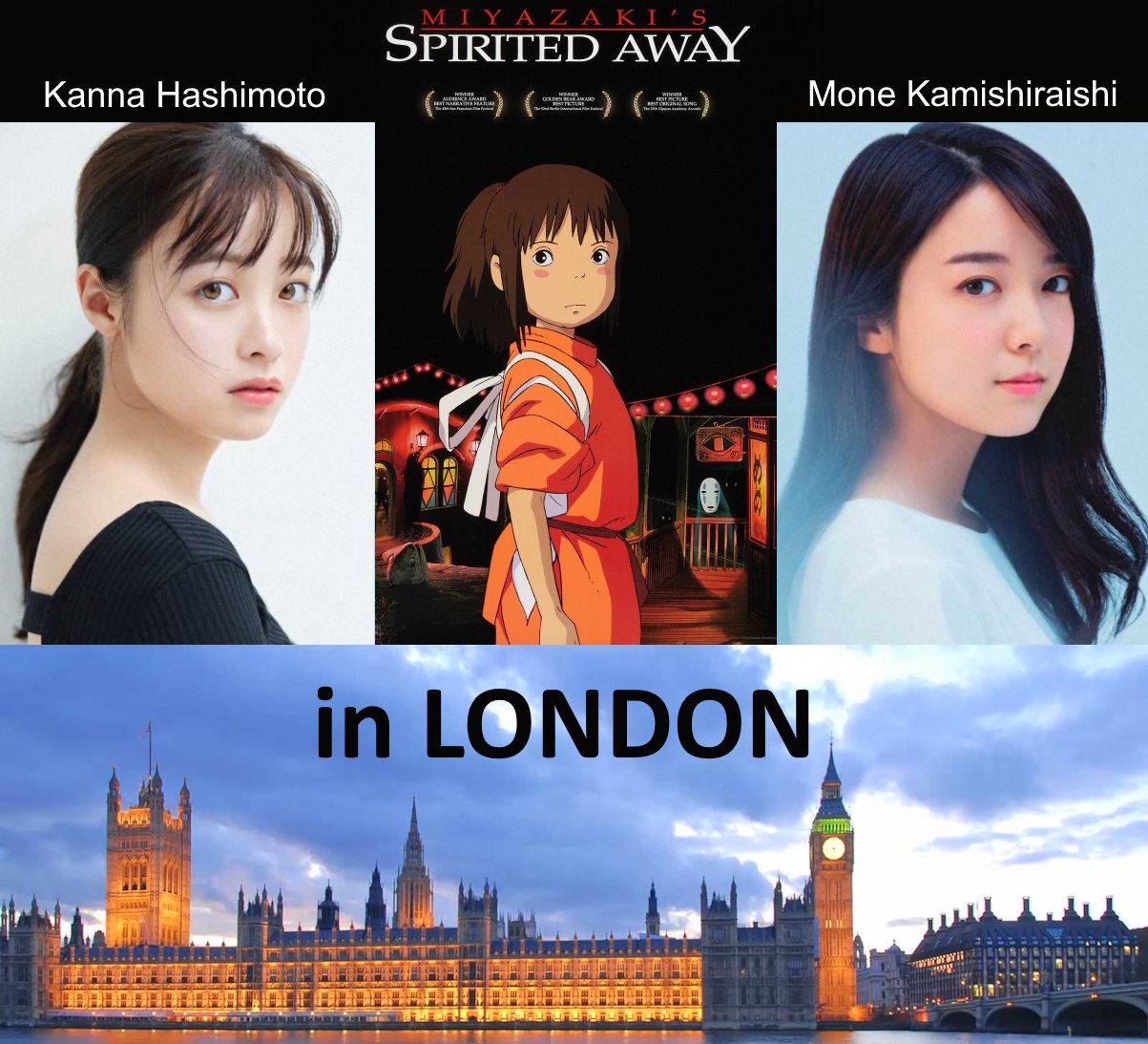 J-Pop Project News on X: "Kanna Hashimoto (ex Rev. from DVL) and Mone  Kamishiraishi are going to London, performing in the stage adaptation of  the Ghibli classic "Spirited Away" - the cast