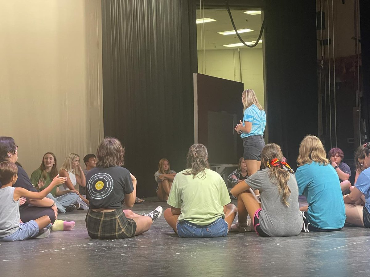 Exciting News! 🎭 Theater camp is in full swing at EHS. Here are some behind-the-scenes photos of the young performers hard at work! #emporiaproud #WeBuildFutures
