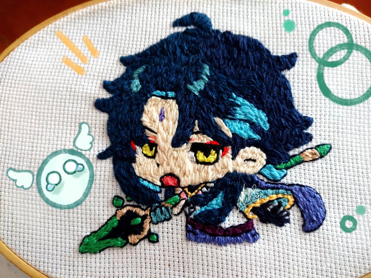 Nancy_art18's tweet photo. 🍡✨XiaoOOo My favorite anemo boy!!✨🍡

#Genshinlmpact  #Genshin #GenshinImapct #Embroidery #tofu #slime #xiao #魈 #Genshin_Impact  #anemo https://t.co/xsBNmHuMD9