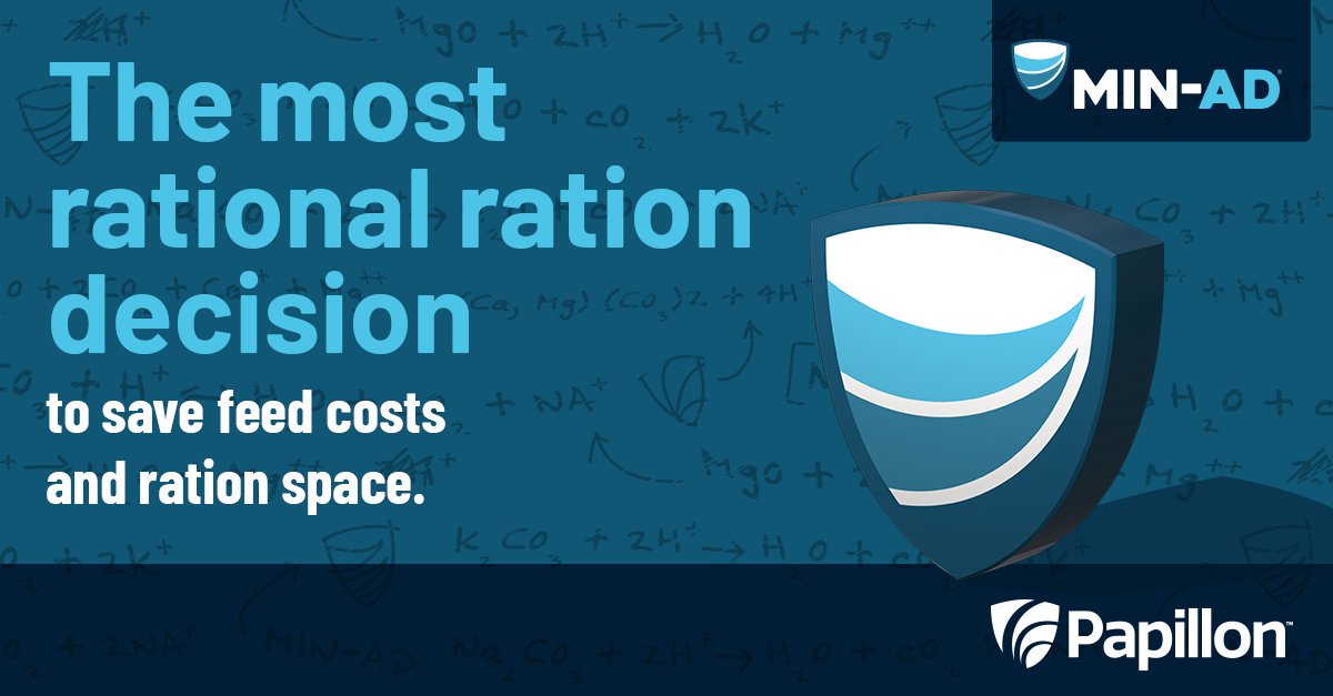 As a naturally occurring calcium magnesium carbonate supplement, MIN-AD® can replace more than half of the sodium-based buffers in the ration. See what makes it the most rational choice at papillon-ag.com/products/min-a…