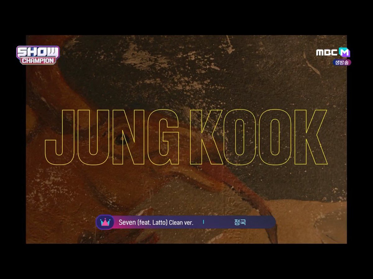 jinkook_br's tweet photo. Jungkook conquista o 1º lugar no Show Champion com “Seven (feat. Latto)”! 

Congratulations Jungkook on #Seven4thWin
#세븐_쇼챔1위_축하해 https://t.co/1IcrNt9JsS