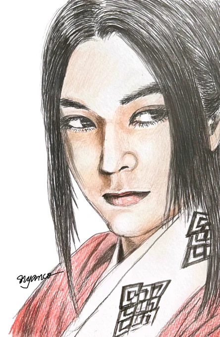 龐煖が "武の化身"なら さながら彼は "美の化身"  #嬴政 #吉沢亮 #キングダム運命の炎 #色鉛筆イラスト