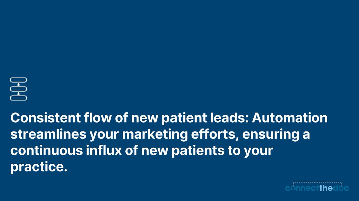 connectthedoc's tweet photo. Why does marketing automation matter for dental offices? 🤔

Marketing automation brings numerous benefits to dental practices, transforming how you attract and engage patients. Here's why it's essential: https://t.co/pYHqkXbzmt