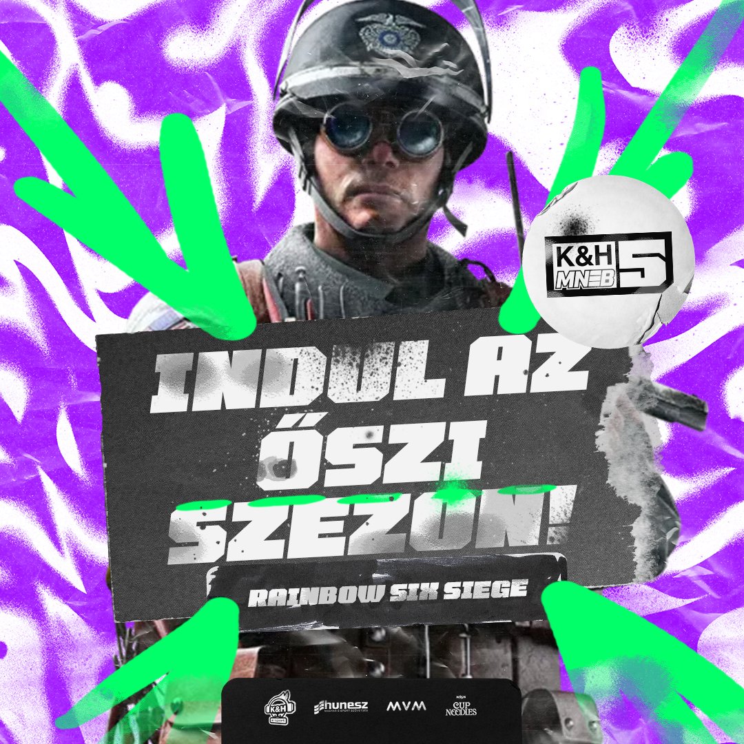 #MNEB5 #R6S Itt az R6S őszi felvonása. 🥳

A K&amp;H MNEB történetében, idén először, a Rainbow Six Siege bajnokság két szezonnal örvendezteti meg a játék rajongóit.
Részletekkel hamarosan érkezünk!