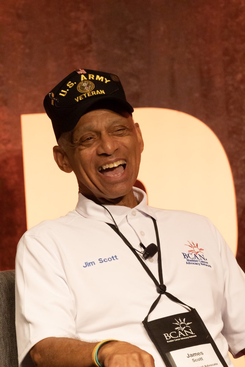 What a great picture of the amazing bladder cancer survivor/advocate/mentor/friend to all, Jim Scott,  at the Patient Panel kicking off #BCANTT23.  Love this picture!