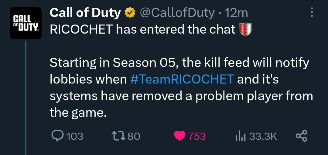 NEW: The kill feed is going to show the lobby when RICOCHET bans a hacker.