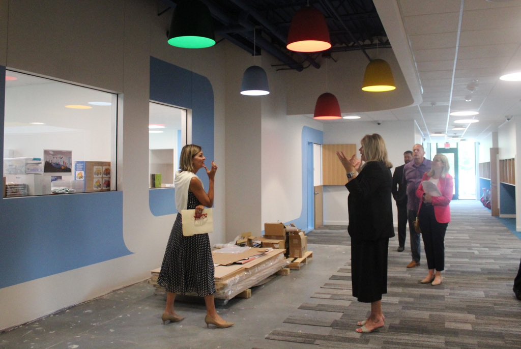 VickieMurillo's tweet photo. We were proud to welcome @IAGovernor Reynolds today for a sneak peek tour of our new Anne E. Nelson Early Learning Center, home to the state's first innovative birth-4 year old public school program. Opening August 28th! @CBCommSchools @IADeptofEd #Partners #MoreOpportunities https://t.co/pqvx2g17BF