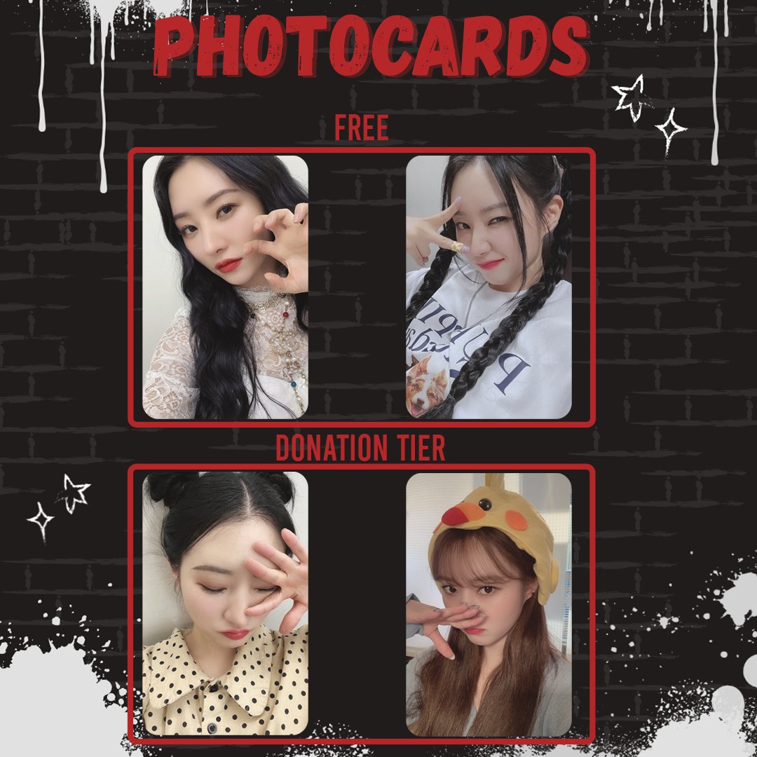 Hello everyone! Here's a preview of the photocards! The top two cards will be included for free! The bottom two cards are the donation tier cards! 

#HappySuADay #SuA #Dreamcatcher