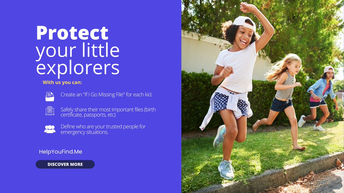 HelpYouFindMe's tweet image. Weekend plans ahead? ☀ Don&apos;t let safety take a backseat. ☝️🛡 #HelpYouFindMe lets you save important kids’ data and securely share it with trusted loved ones in case an emergency arises.🚨 Enjoy peace of mind wherever your family goes. bit.ly/hyfmfreeaccount 👩‍💻