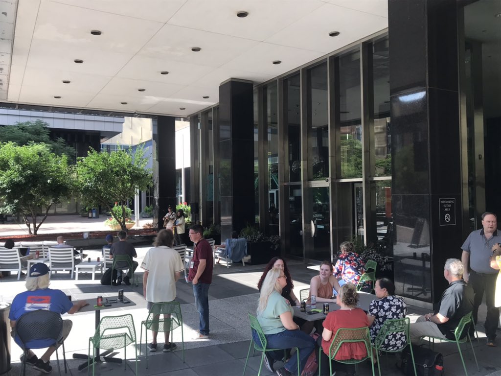 Another hot day for some hot tunes under the <a href="/Osborn370/">Osborn370</a> canopy! 🎶 Come take a seat and drink it in. <a href="/StPLdowntown/">Saint Paul Downtown Alliance - #LetsGrowStPL 🏙</a> #saintpaul #localmusic