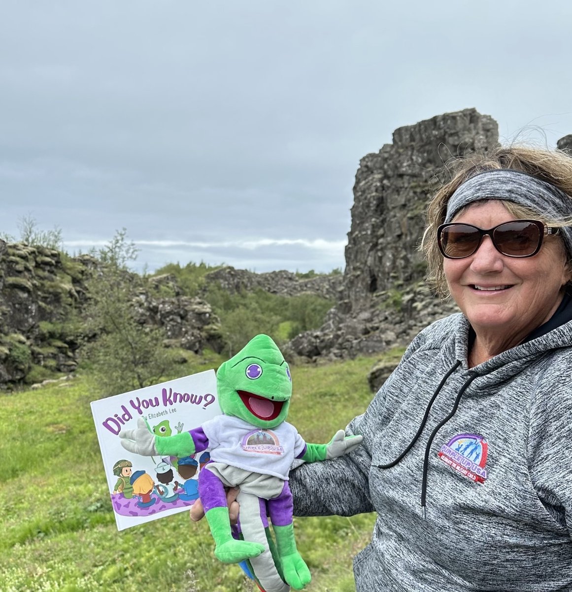 PurpleUpUSA's tweet photo. Did you know? There are many characteristics that describe a military child.  Check out our web page and https://t.co/DtnUsJLpHi.  Meet CAMO too! (Tectonic Plates above ground…Iceland) CAMO traveled! https://t.co/ldnd7O9rqH