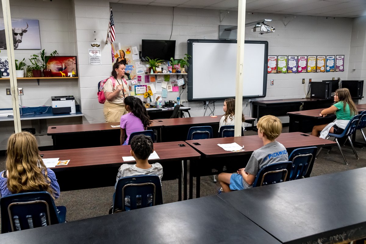 New sixth-grade students met their teachers today during Ready to Roar and went through their new schedules class by class. We're all excited about the new year!
