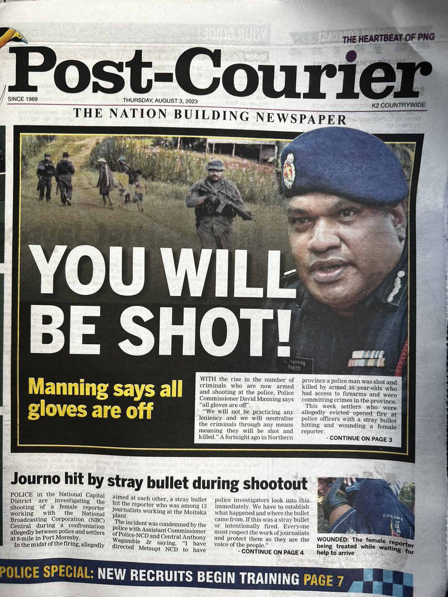 dayco166's tweet photo. I appreciate the over rated human rights of citizens in PNG, but if shots have to be fired to stop crime, so be it! The issue of lawlessness must be arrested! For e.g, the article below the headline- the balls of some people to shoot at police carrying out lawful evictions 🤦‍♂️ https://t.co/ctLflYoXY1