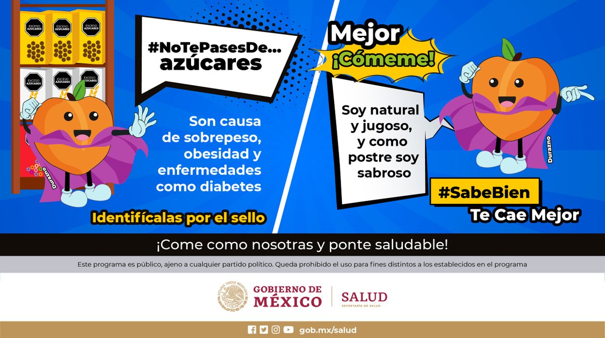 #AlimentaciónSaludable 🍑

Los productos naturales del campo mexicano, te ofrecen opciones de nutrición saludables y sabrosas ¡Cómelos!🥑🍅
🧐Pon atención al #EtiquetadoParaLaSalud y evita consumir alimentos con exceso de azúcares

#LaComidaNaturalEsPuraVida #SabeBien #TeCaeMejor