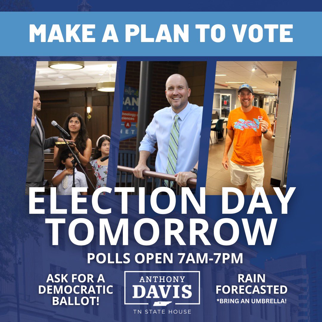 davisfortn's tweet photo. Election eve! Make a plan to vote tomorrow if you haven’t voted yet. I’ve enjoyed so many conversations over the last couple months and look forward to many more. Thank you! 🙏 https://t.co/pkYi0SS4Xf