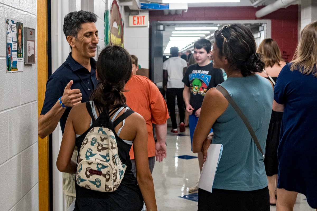 Seventh-grade students got a chance today to meet their new teachers. We're all excited about the opportunity to work together this year.