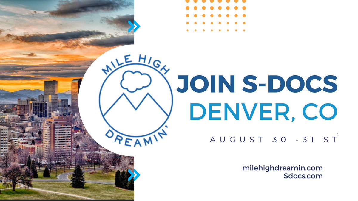 Sdocs's tweet image. We are 4 weeks away from #milehighdreamin&apos;! 🌤️
We hope to see you there! ⛰️