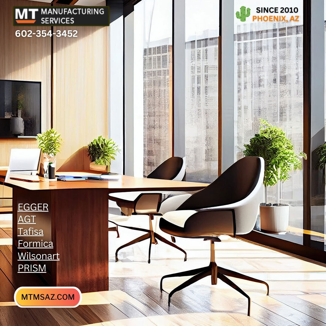 1000+ colors for your perfect workspace ✨. Custom furniture featuring Formica, Wilsonart, and PRISM. Visit mtmsaz.com. #LocalBusiness #OfficeStyle