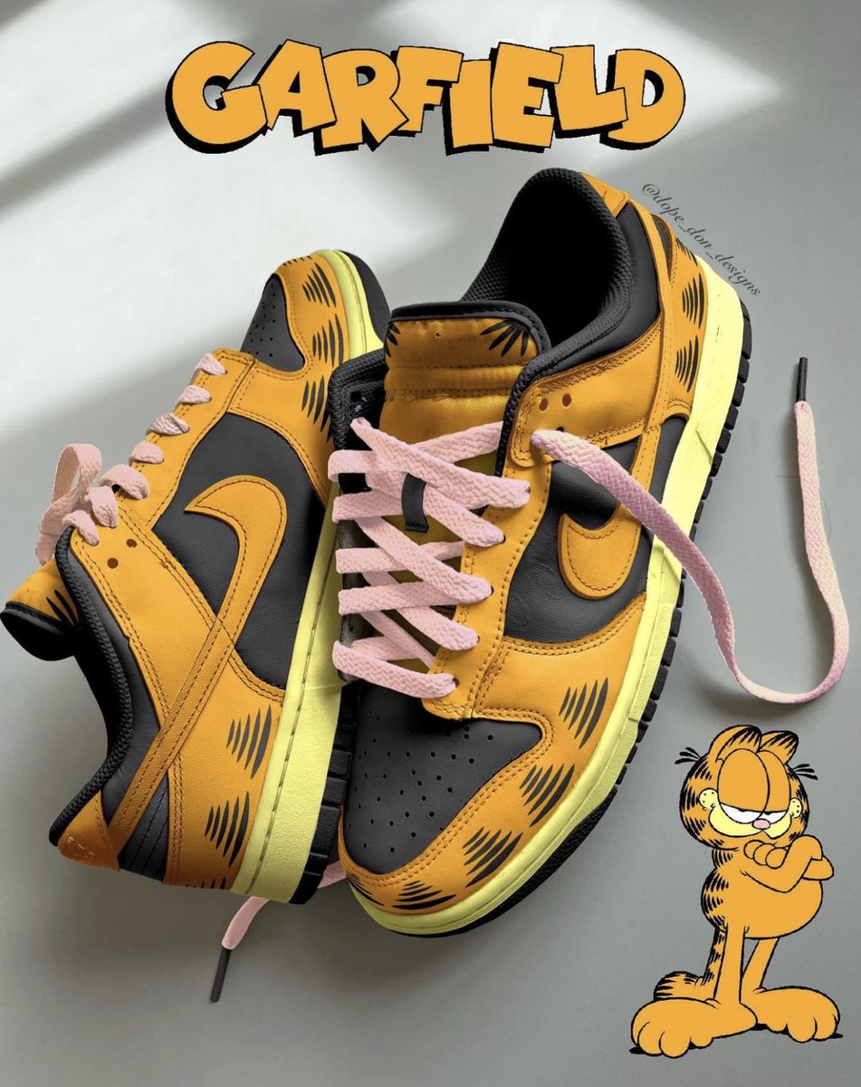nicekicks's tweet image. “Garfield” Dunk Low Concepts🐱