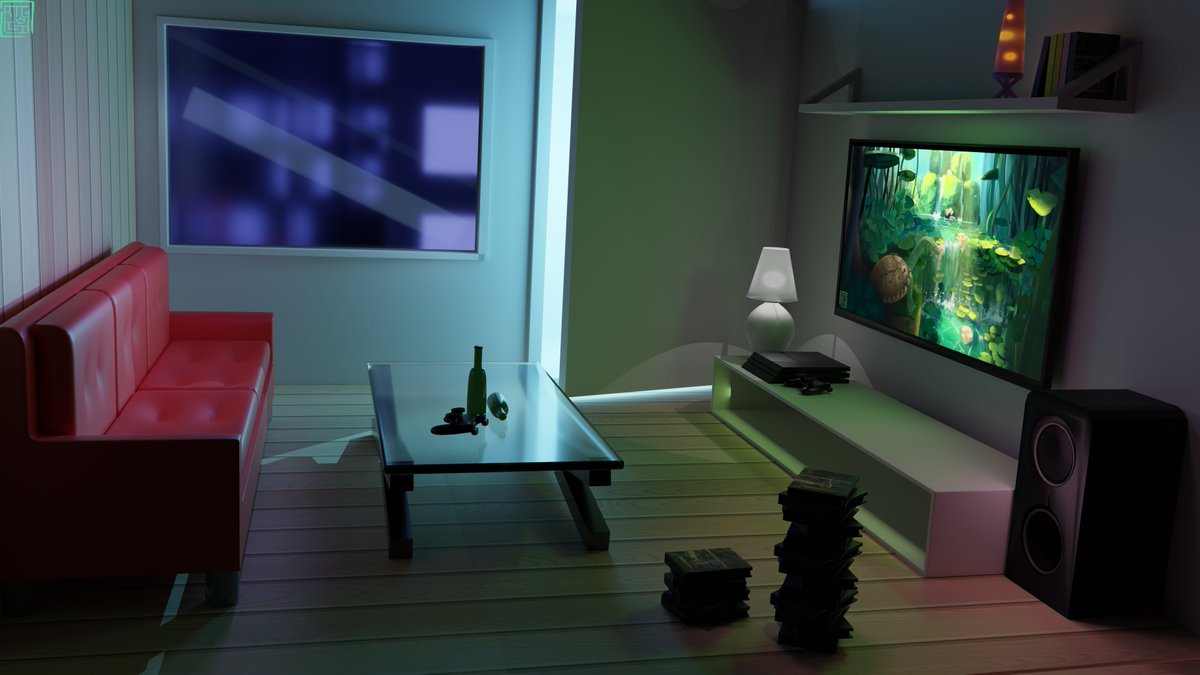 Try to train my skill with basic tiny room. #tinyroom #blender #3D #Lighting