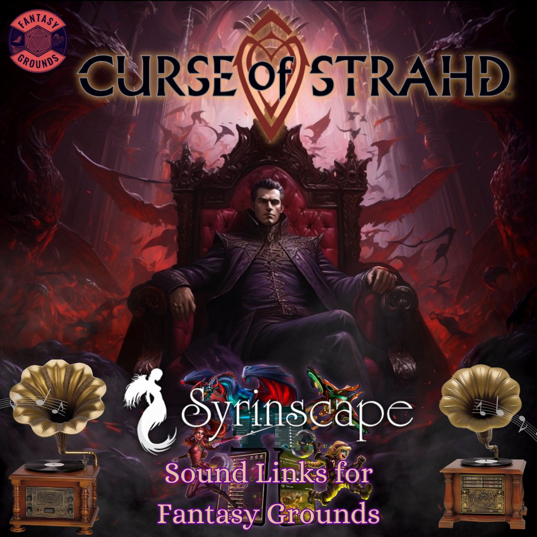FGACommunity's tweet photo. The @FantasyGrounds2 Curse of Strahd Syrinscape sound link pack is available now on the Fantasy Grounds store & Steam! https://t.co/1ua2dweKbV
@Syrinscape #vttrpg #rpg #gamemaster #fantasy #dnd #CoS #curseofstrahd #audiointegration #syrinscape #webplayer https://t.co/bfiDsnuxdr