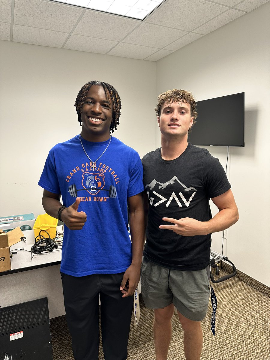 MickensJay's tweet photo. Had a couple of 2024 District 13-6A Super Stars in the @WOLsports Studios. You definitely don’t want to miss this week’s episode as @IkennaAgoh and @DunphyConner shared their experiences from Peewee to High School Ball. Episode drops tomorrow - Stay Tuned……#WeeklyFallout #WFO https://t.co/LjF4np0PPu