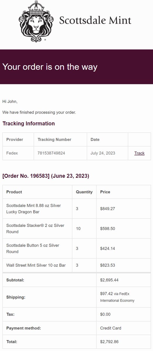 left_going's tweet photo. Mail Call! After a month and a half, my @scottsdalemint order. What a shit show. Apparently, FedEx doesn't deliver to PO boxes and also doesn't check that until they are standing next to the post office.

#silversqueeze
#silverdrain
#silverslaughter https://t.co/WOYRh76Jsn