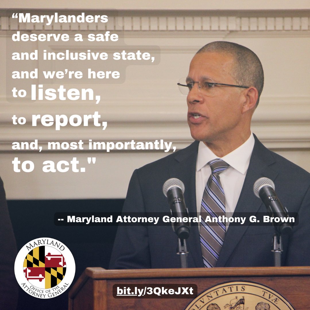 OAGMaryland's tweet photo. Today my office announced appointments to the newly formed Maryland Commission on Hate Crime Response &amp; Prevention. The Commission is composed of 20 stakeholders from law enforcement, state &amp; local orgs representing communities targeted by hate crimes https://t.co/ZlBgICEa19 https://t.co/MJ81Es7zoj