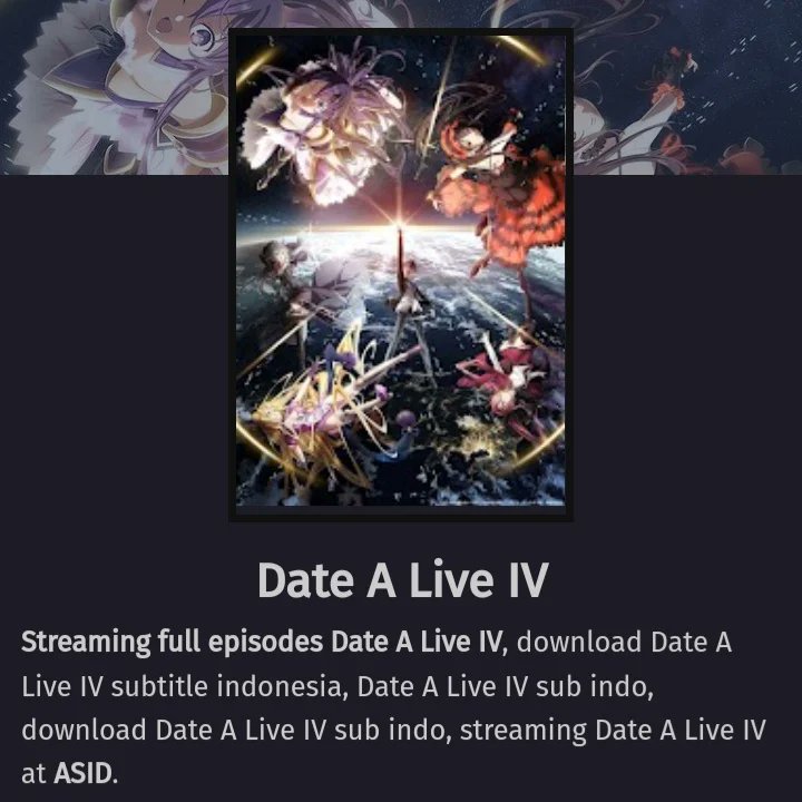 Animesid_net's tweet photo. Update!
-Anime Movie
-Anime Completed
-List Genre
[Movie]
-Kimi No Nawa
-Suzume No Tojimari
-Tenki No Ko
[Anime Completed]
-Date A Live [ALL Season]

Anime Yang Di Atas Udah Bisa Di Tonton Ya, Kalau Ada Bug Bilang aja!
https://t.co/TkjyaDEUPQ
https://t.co/a8fFOuubHh
Ongoing Besok https://t.co/0PqfvtpNPA