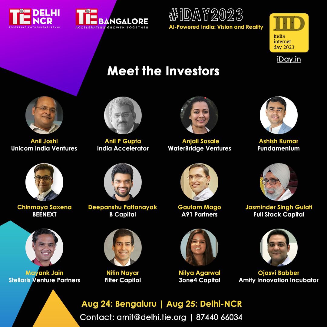 TiEBangalore's tweet image. Are you registered yet for the largest confluence of technopreneurs, startups founders, industry leaders, mentors and investors? 

Register now- bit.ly/IndiaInternetD… 
Visit iday.in for more details.

24 Aug- Bengaluru, 25 Aug-Delhi-NCR 

#indiainternetday2023
