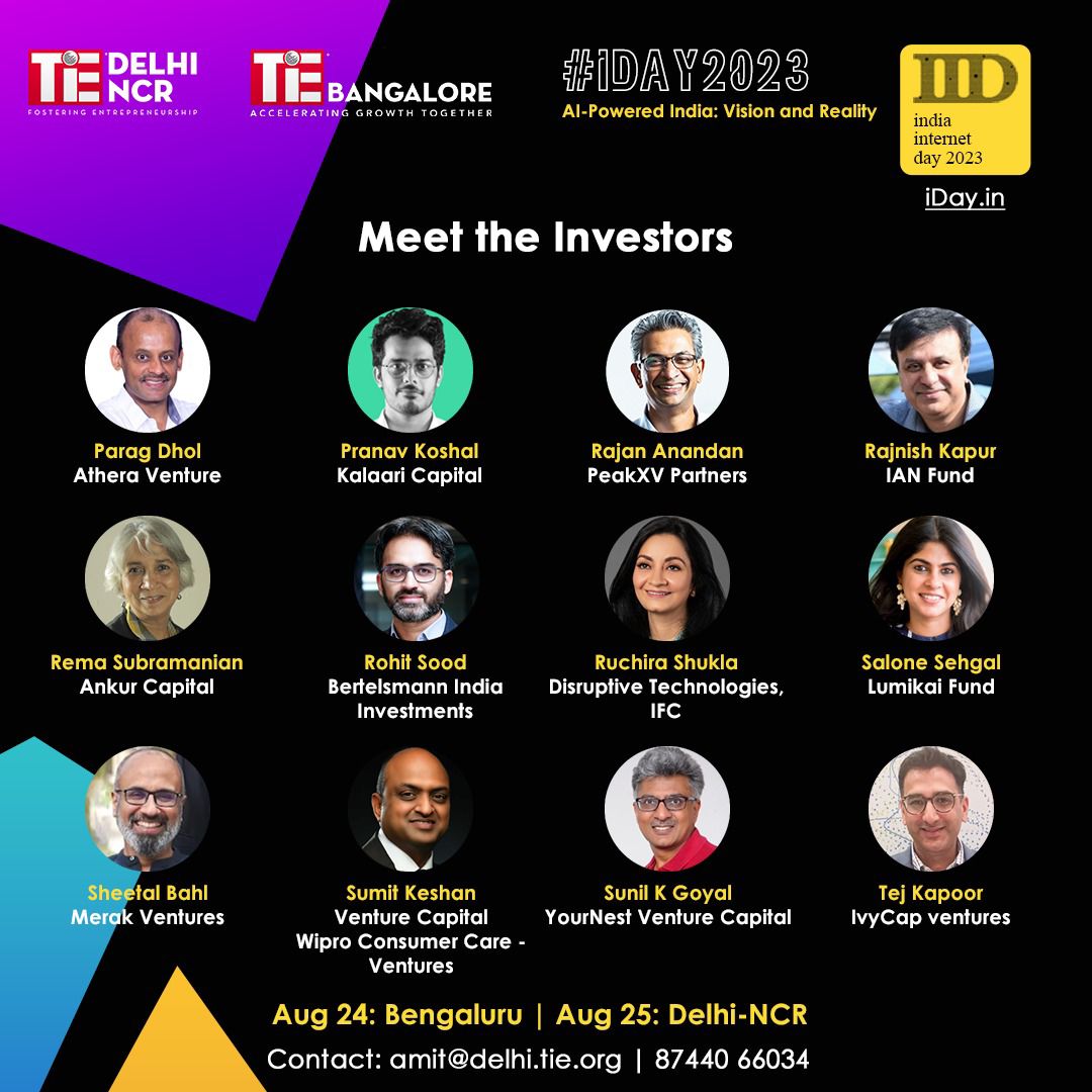 TiEBangalore's tweet image. Are you registered yet for the largest confluence of technopreneurs, startups founders, industry leaders, mentors and investors? 

Register now- bit.ly/IndiaInternetD… 
Visit iday.in for more details.

24 Aug- Bengaluru, 25 Aug-Delhi-NCR 

#indiainternetday2023