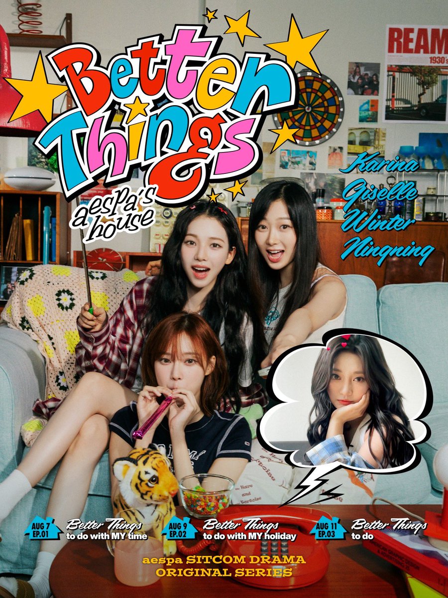 aespa_official's tweet photo. “웰컴 투 에스파’s 하우스”, 시트콤 콘텐츠 ‘Better Things’ 포스터 공개 화제!
에스파의 유쾌+발랄 매력 담은 이색 콘텐츠!

https://t.co/pW5Uwf8f0x

#aespa #æspa #에스파
#BetterThings #aespaBetterThings https://t.co/H3xV3TJNc9