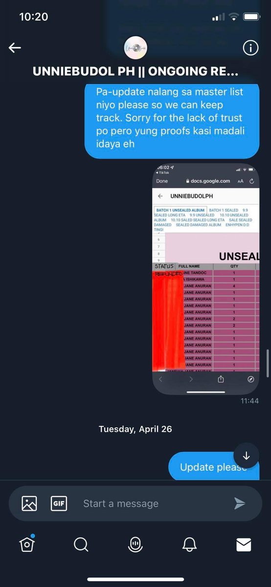 ot7baes's tweet photo. @real___mrspcy @UnnieBudol_PH @patcdein We were so understanding about your situation at first kasi your supplier scammed you. Pero it’s your responsibility rin to refund us as your buyers. @UnnieBudol_PH @patcdein @ljpfolklore https://t.co/spVxlW1QA8
