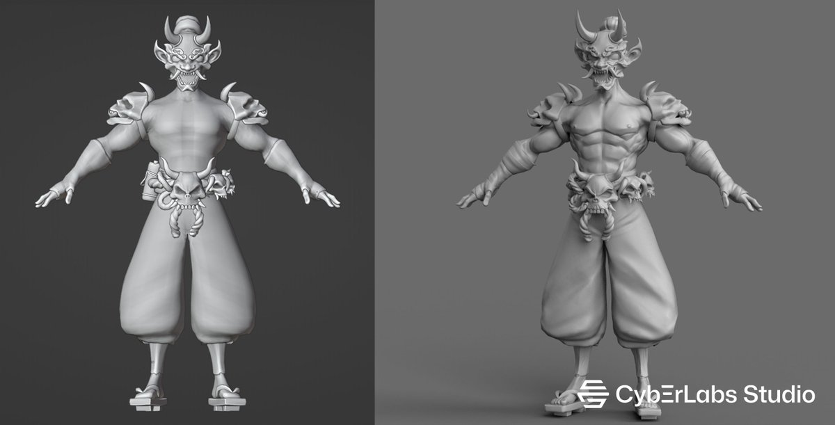 CyberLabsStudio's tweet image. Why are baking maps important? 📚

Baking details from high-poly to low-poly models optimizes game performance while preserving visual quality. 
It enhances realism and ensures smooth gameplay on various devices without sacrificing quality 🥳
(both models are 60K trias)