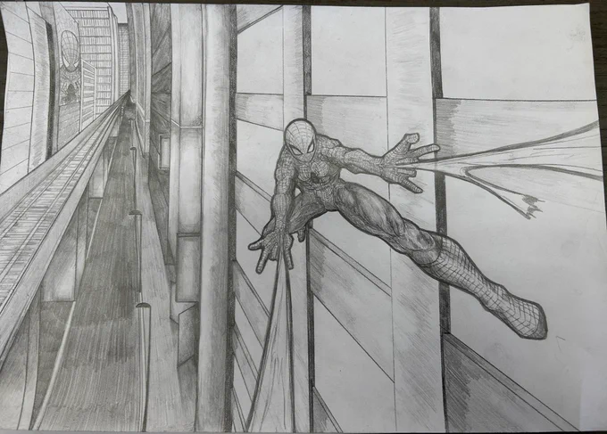 学校で描いたスパイダーマン 