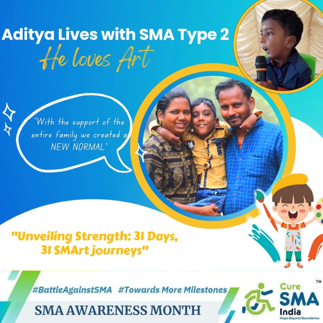curesmaindia's tweet photo. Witness the extraordinary journey of dear #SMAwarrior,  Aditya, as he bravely battles #SMA 💪 . Despite the challenges, his strength, willpower, and belief in a brighter future are awe-inspiring! 🌈 Join us on this inspiring path &amp; spread #SMAAwareness !
#BattleAgainstSMA https://t.co/PnoQncxrQZ