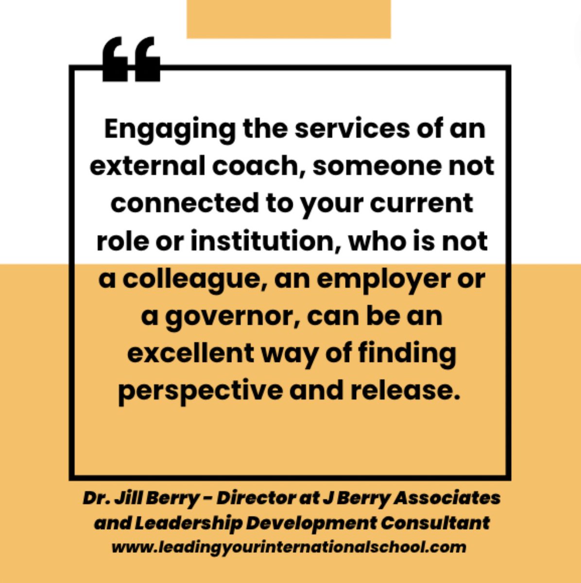 The importance of an external lens. Thank you Dr <a href="/jillberry102/">Dr Jill Berry</a> for today's Leading Your International Schoolquote. A critical aspect of highly effective leadership and for all who aspire to be a leader in our international schools. 

#lyis #internationalschools #schoolleadership