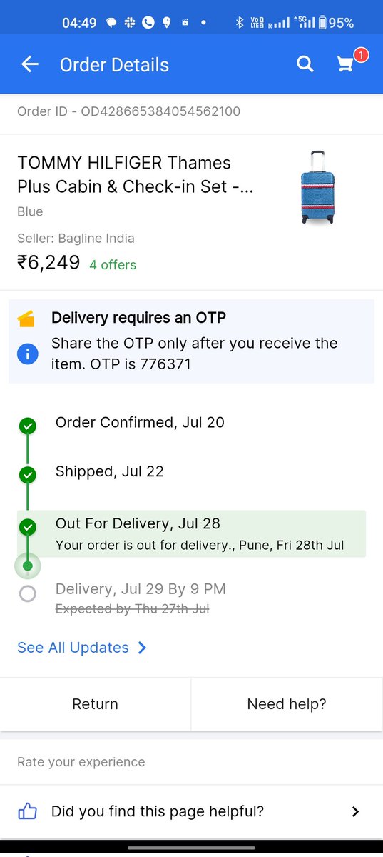 Talukdarism's tweet photo. Hi @Flipkart ,

I haven't received my ordered item which has gone out for delivery and is always showing out for delivery, and when I am trying to cancel the same it is sending me to the return link.

My simple question is when i haven't received the item then how can I return ? https://t.co/wxnKuV3Ly5