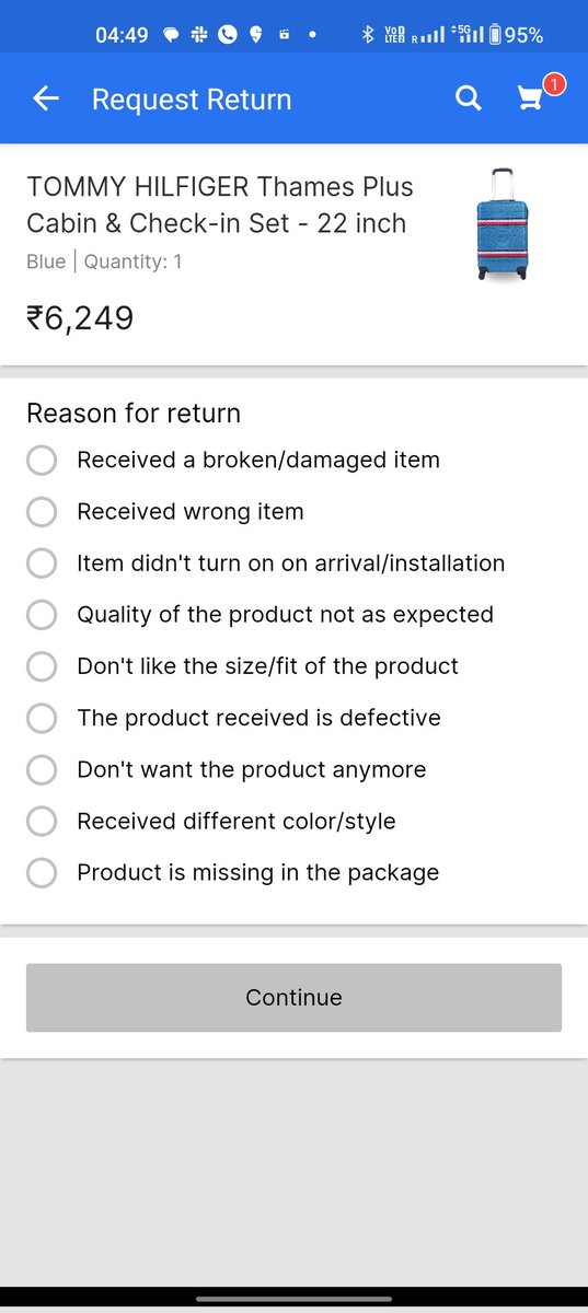 Hi <a href="/Flipkart/">Flipkart</a> ,

I haven't received my ordered item which has gone out for delivery and is always showing out for delivery, and when I am trying to cancel the same it is sending me to the return link.

My simple question is when i haven't received the item then how can I return ?