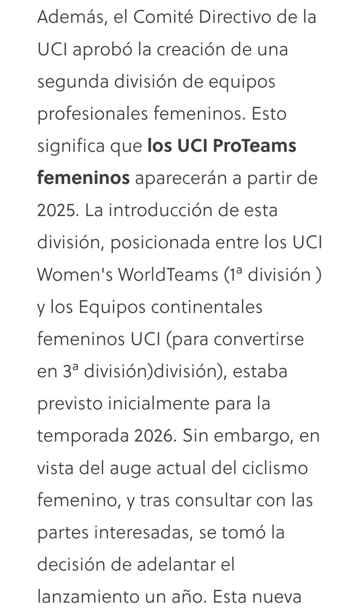 Unión Ciclista Internacional - UCI, anunció la creación de una nueva categoría enfocada en la profesionalización del Ciclismo Femenino la UCI PROTEAMS a partir del 2025 ! 🌏🚴🏽‍♀️