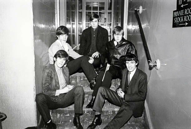 crockpics's tweet photo. The Rolling Stones in a corridor at the Midland Hotel in Manchester, England, March 7th, 1965. Photo by Jeff Hochberg. https://t.co/a34e0TJi7O