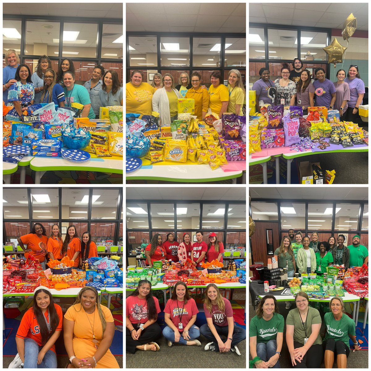 MrsBurke_LSE's tweet photo. @HumbleISD_LSE we had a Color Party today because #WeAreVibrant &amp; as a team we built a snack buffet for the whole campus to help get ready for our Leopards on these long days! @HumbleISD #TeamWorkMakesTheDreamWork @PrincipalBenton @Christy_Erb @StephanieRDavi1 @AlisonPier99145 https://t.co/I6CswCSCJ9