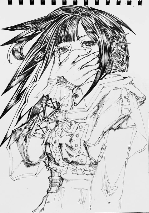 夜勤から帰宅。 どうしても描きたかった為。。 少しですが、追記しました😅  寝ます。。  #イラスト #girl