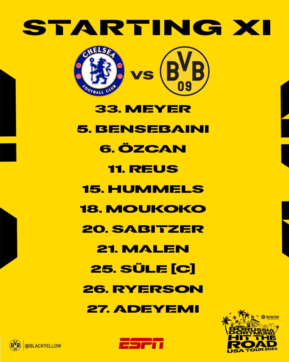 BUNDZONE's tweet image. 🔸 تشكيلة بروسيا دورتموند 🐝 الرسمية لمواجهة تشيلسي (1:30 بتوقيت الجزائر//3:30 بتوقيت مكة المكرمة) .

▪️رامي بنسبعيني 🇩🇿 اساسي ✅
#CHEBVB