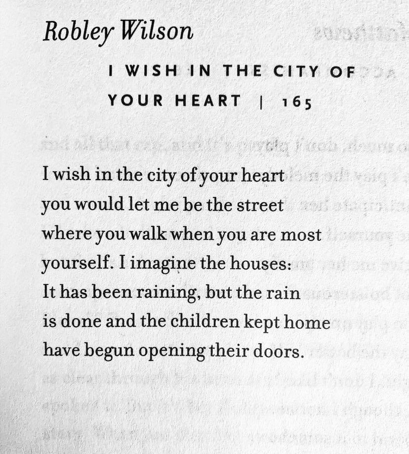 This Robley Wilson hitting me hard today