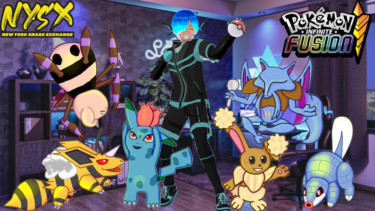 NYSnarkExchange's tweet photo. Snark Brokers! @NJ_Chef is back LIVE with Pokemon Infinite Fusion! How many cursed Pokemon can we create/encounter? LET'S FIND OUT! #Vtuber #VtubersUprising #VTuberEN #ChefLive https://t.co/qV2abLW7jx