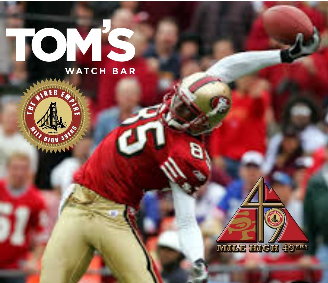 Former 49er Brandon Lloyd will be watching the Hall of Fame Game. Toms Watch Bar Downtown Denver @ 6p Stop by and say Hi!