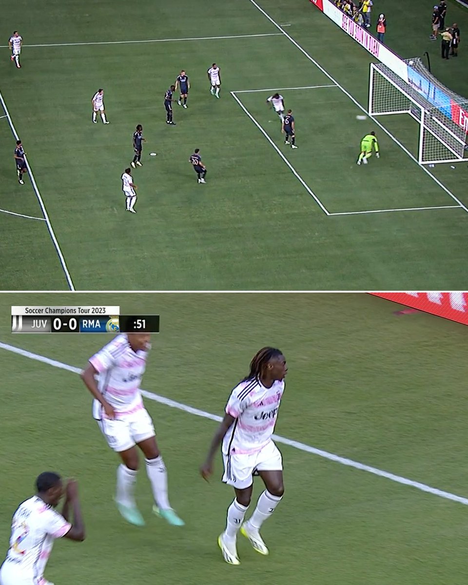 ESPNFC's tweet photo. Juve go up 1-0 on Real Madrid in 50 SECONDS 😦

Moise Kean hit the griddy on them 😂 https://t.co/5h2fbcvS4a